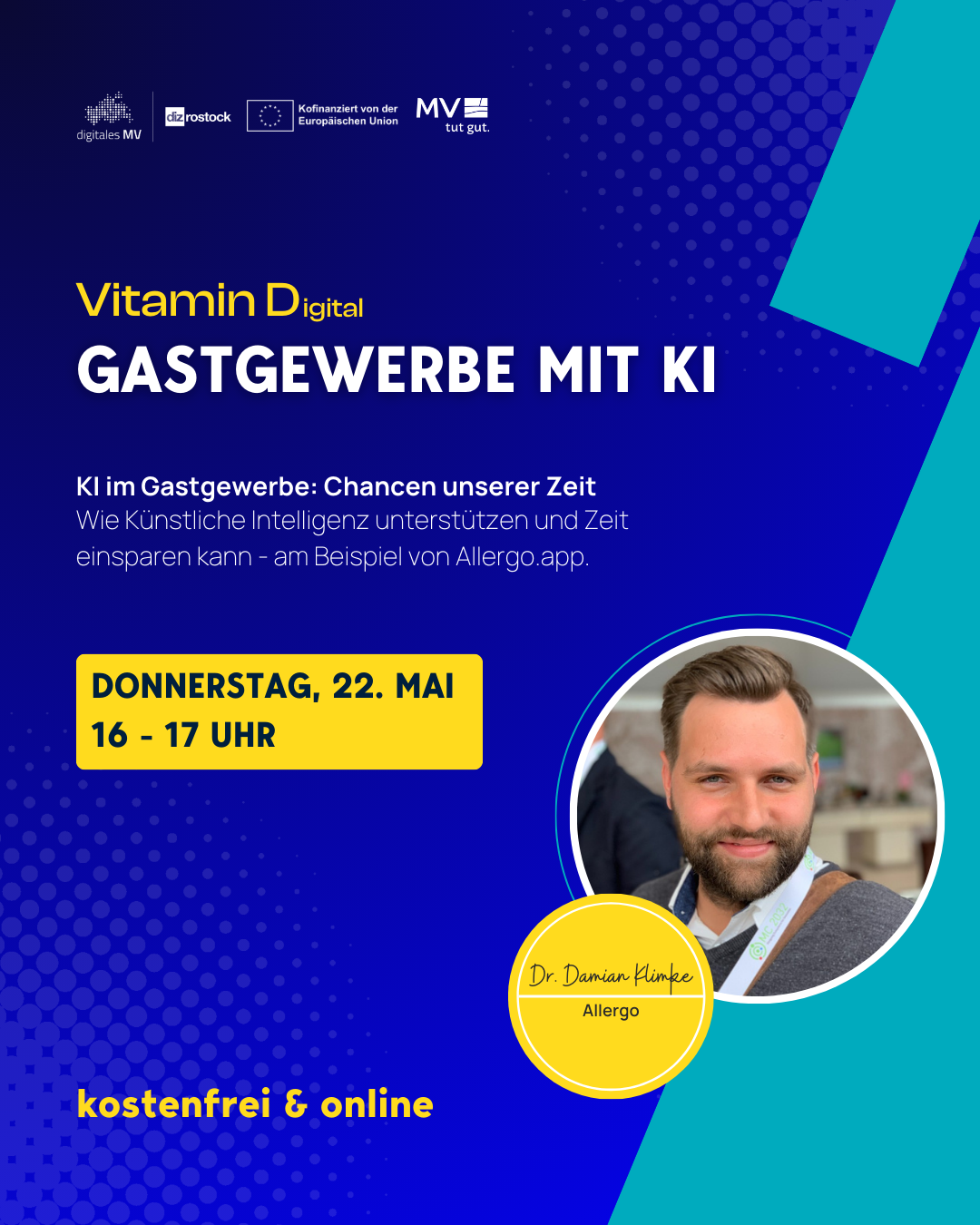 Referenten: Dr. Damian Klimke, Gründer von Allergo und KI-Experte